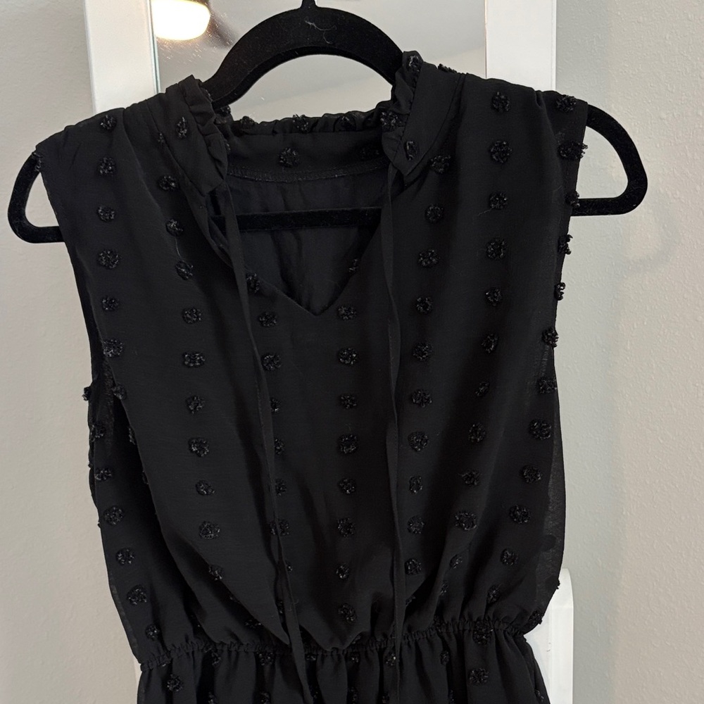 Chic Black Sleeveless Mini Dress - Picture 2 of 5